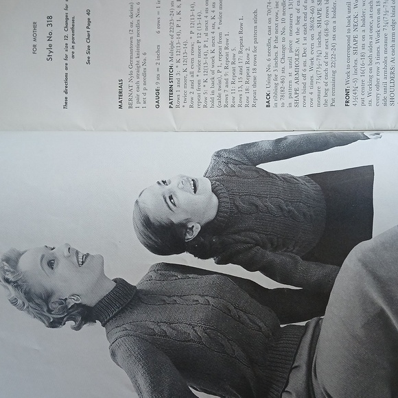Vintage Bernat 0041 Jumbo Knits for the Whole Family 1954 Handicraft Knitting - Picture 9 of 11